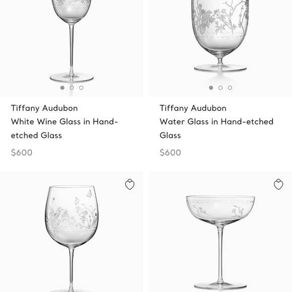 NIB Tiffany's Audubon Red Wine Glasses (Set of 2, Brand New in Box) - Rare - Picture 5 of 5